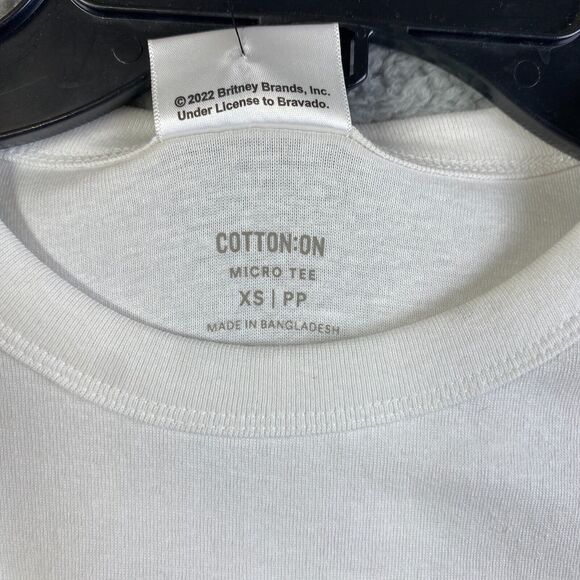 Britney Spears 1999 Micro Tee Girls Sz XS White Made w/ 100 Recycled Plastic NWT - Picture 7 of 15